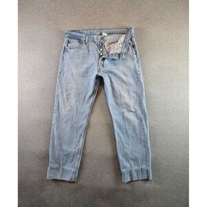 Vintage Levi's Jeans Mens 38x30 Light Wash Blue Button Fly Straight Leg 2002 Y2K